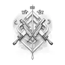 crossed rifles 1776 tattoo design idea