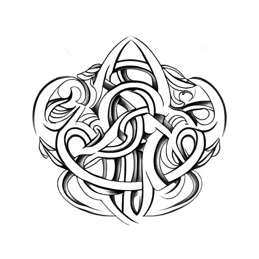 A creative tattoo design featuring an infinity sign formed by the branches of an olive tree, with the initials 'N' and 'L' incorporated within, representing eternal love and connection tattoo design idea