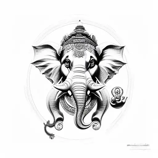Ganesh with equanimity  tattoo design idea