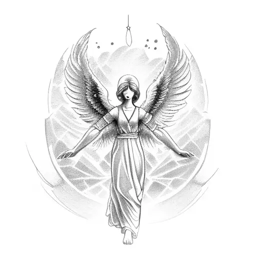 Biblical Angel  tattoo design idea