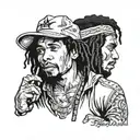 eazy e and bob marley tattoo design idea