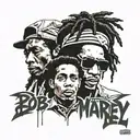eazy e and bob marley tattoo design idea