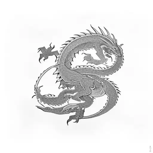 Jiraiya And Dragon Combination tattoo design idea