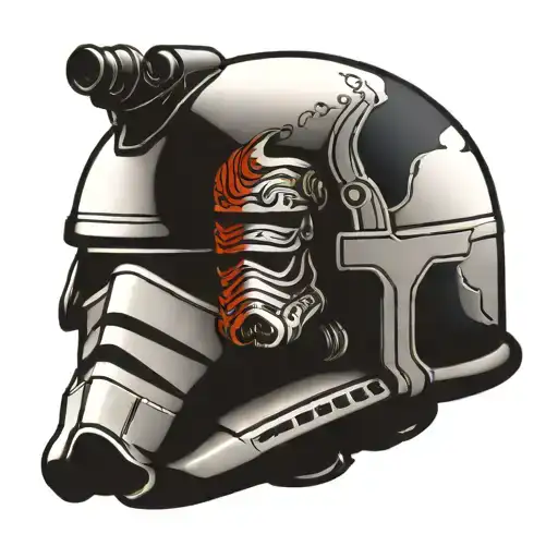 storm trooper helmet tattoo design idea