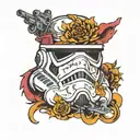 storm trooper helmet full color tattoo design idea