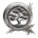 Enso with tree inside tattoo design idea
