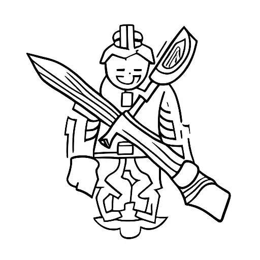 pick axe tattoo design idea