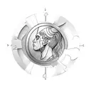 flipping coin tattoo design idea