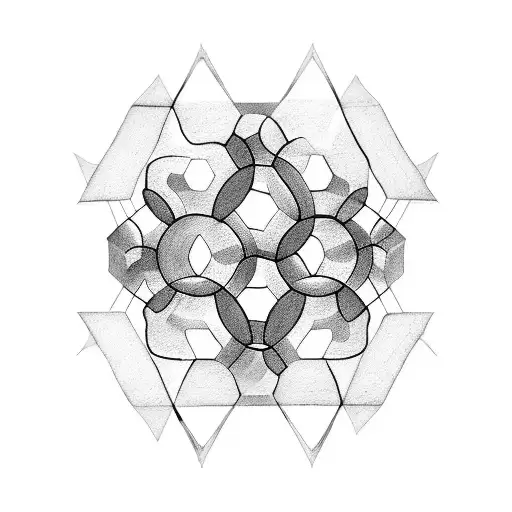 hexagonal pattern tattoo design idea