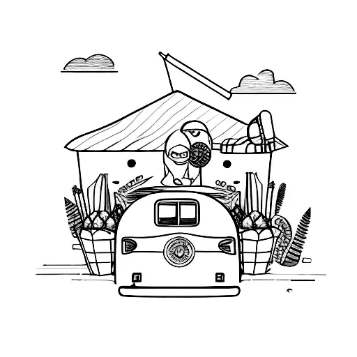 caravan tattoo design idea