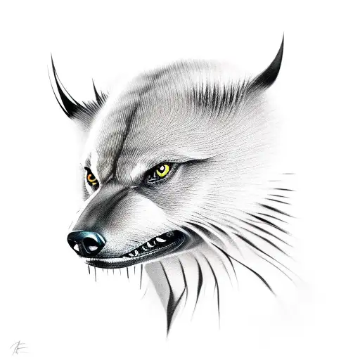 Wolverine animal head  tattoo design idea
