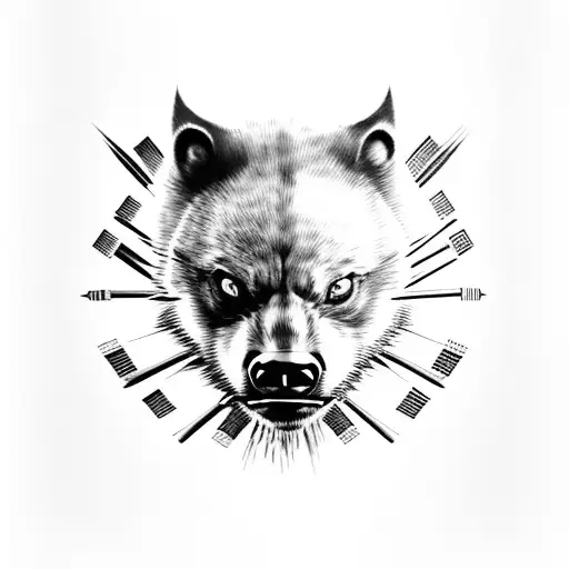 Wolverine animal head  tattoo design idea