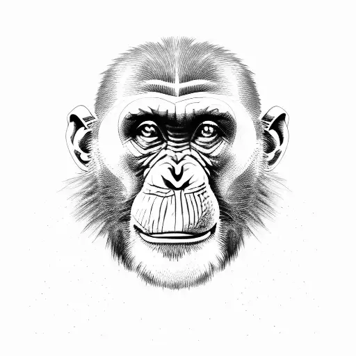 Mean chimpanzee  tattoo design idea