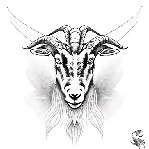 goat mixed with dinosaur tattoo design idea