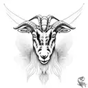 goat mixed with dinosaur tattoo design idea