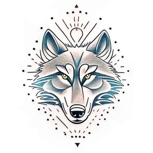 wolf in shield  tattoo design idea