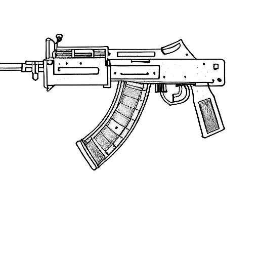 an ak - 47 rifle tattoo design idea