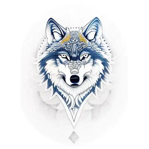 wolf with bjj tattoo design idea
