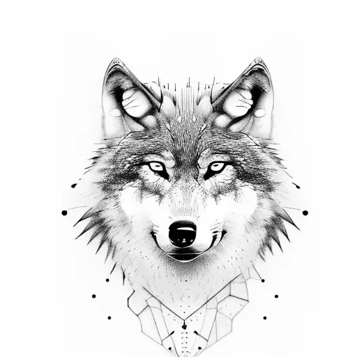 wolf and world tree tattoo design idea
