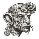elephant man face made tattoo design idea