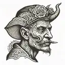 elephant man face made tattoo design idea