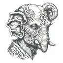 elephant man face made tattoo design idea