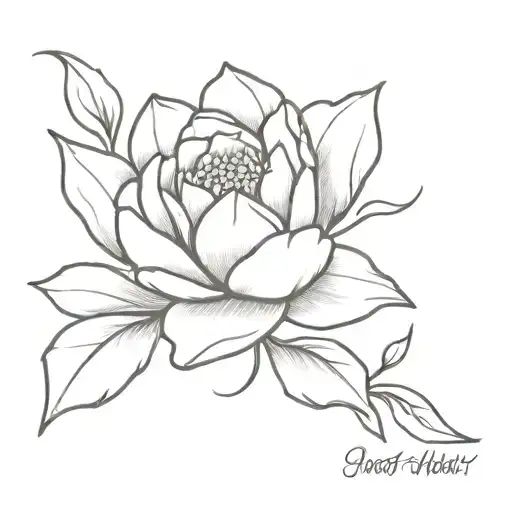 August, May, July birth flower tattoo design idea