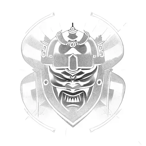 Samurai with blazing eyes tattoo design idea