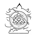 buddhist emptiness using lightning tattoo design idea