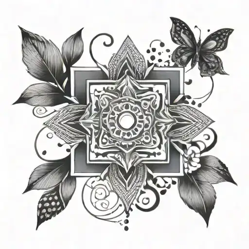 Design a tattoo that symbolizes the idea of connecting with others through shared experiences, using abstract shapes and patterns inspired by gestalt therapy principles tattoo design idea