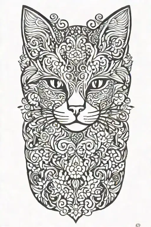talavera cat tattoo design idea