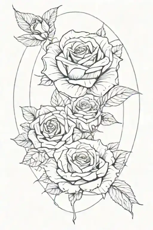 tesseract and roses wrapped tattoo design idea
