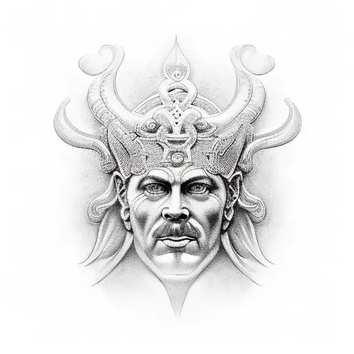 the God of pat, present, and change, Janus. tattoo design idea