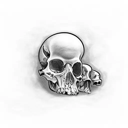 cuervo con un candado y una calavera tattoo design idea