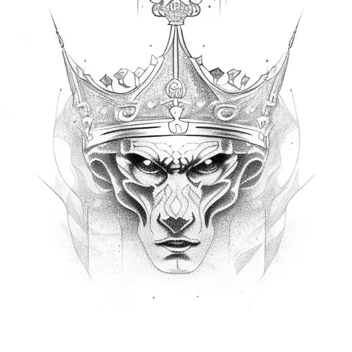  king crown deep tattoo design idea