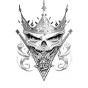  king crown deep tattoo design idea