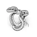 snake skeleton straight  tattoo design idea