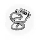 snake skeleton straight  tattoo design idea