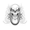 snake skeleton straight  tattoo design idea