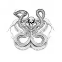 snake skeleton straight  tattoo design idea