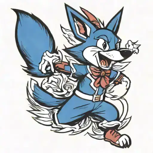 Lucario in cheerleader pose tattoo design idea