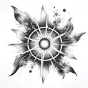 fine line supernova tattoo design idea