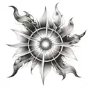 fine line supernova tattoo design idea