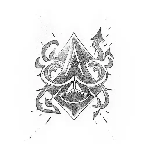 ace of spades with lingering trail behind it tattoo design idea