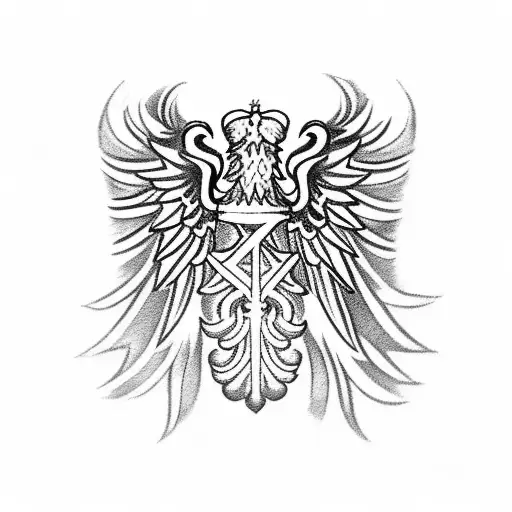 Polish flag intertwined with a rosary tattoo design idea