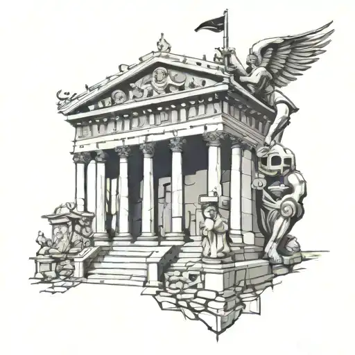 roman times, architecture, gladiator tattoo design idea