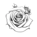 knife and roses tattoo design idea