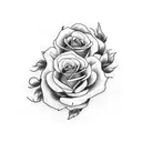 knife and roses tattoo design idea