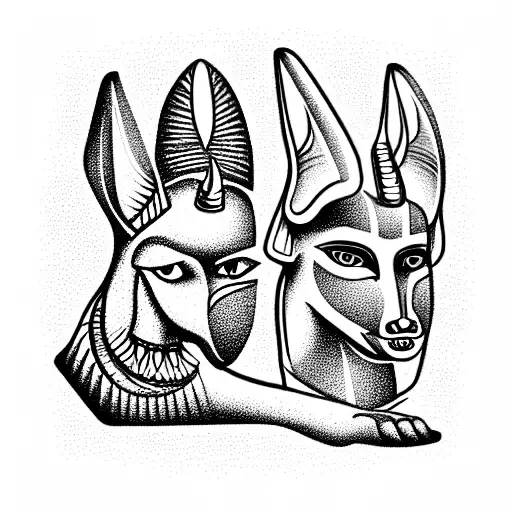 anubis and libra  tattoo design idea