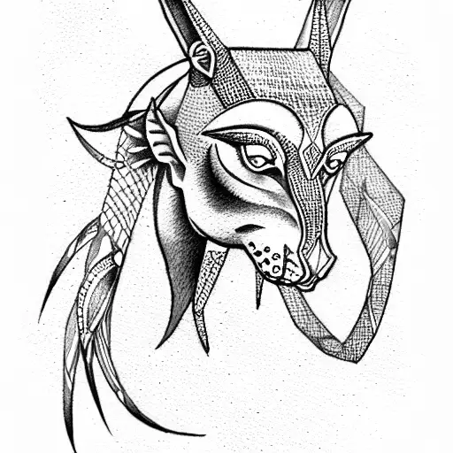 anubis and libra  tattoo design idea